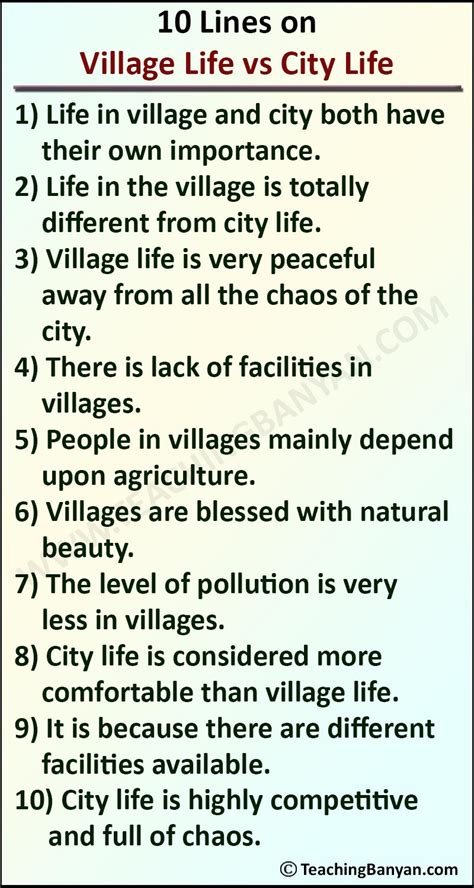 village life is better than city life debate points|City Life vs. Village Life .
